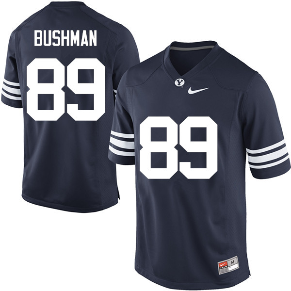 Men #89 Matt Bushman BYU Cougars College Football Jerseys Sale-Navy - Click Image to Close